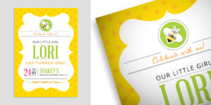 Bumblebee Birthday Party Invitations via Happy Hands Project