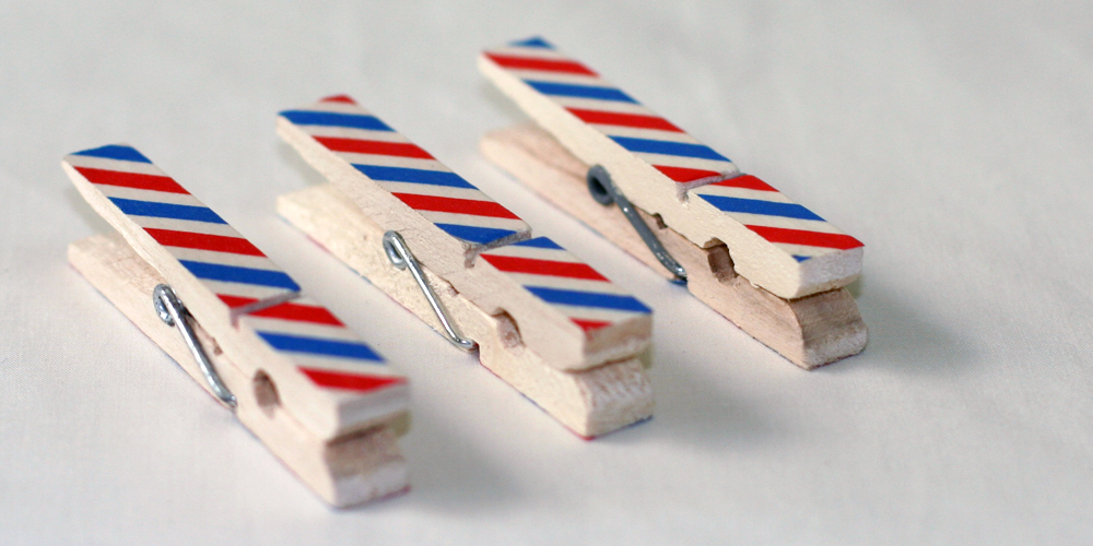 Wooden Pegs and Washi Tape DIY via Happy Hands Project