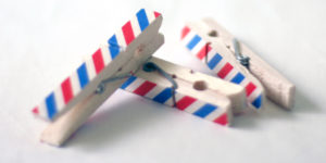 Wooden Pegs and Washi Tape DIY via Happy Hands Project