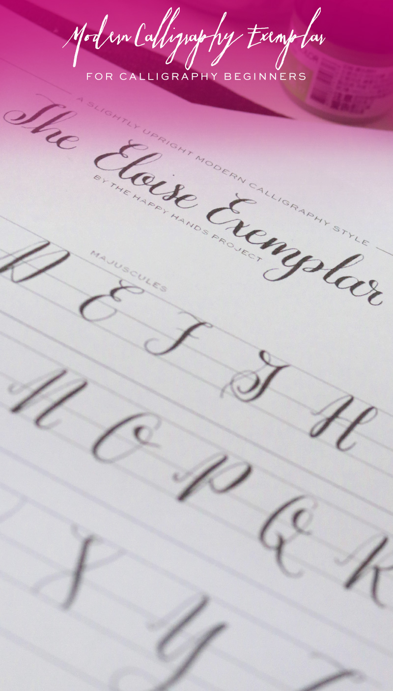 Modern Calligraphy Exemplar via Happy Hands Project