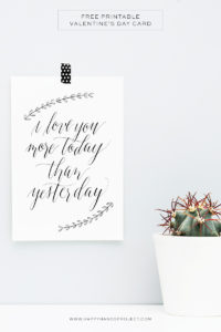 Calligraphy Valentine Card via Happy Hands Project