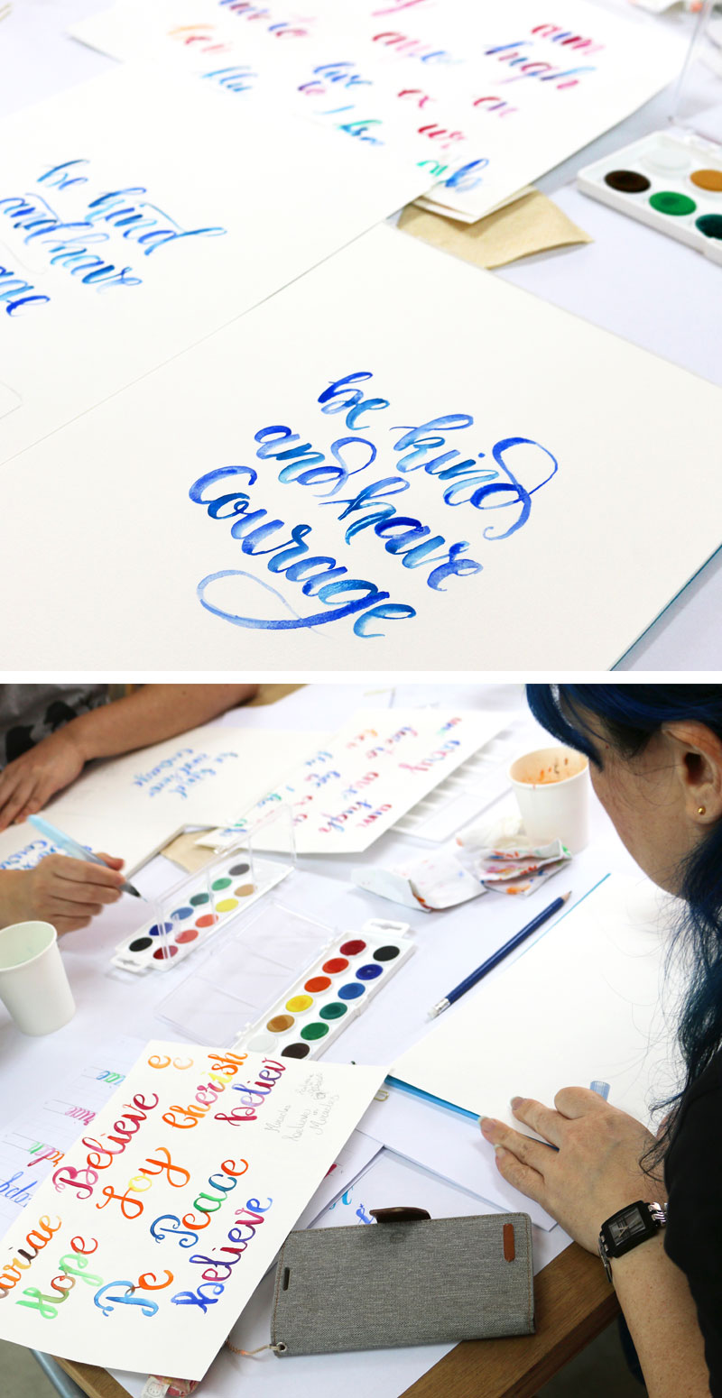 Watercolour Brush Lettering Workshop In Singapore Happy Hands Project