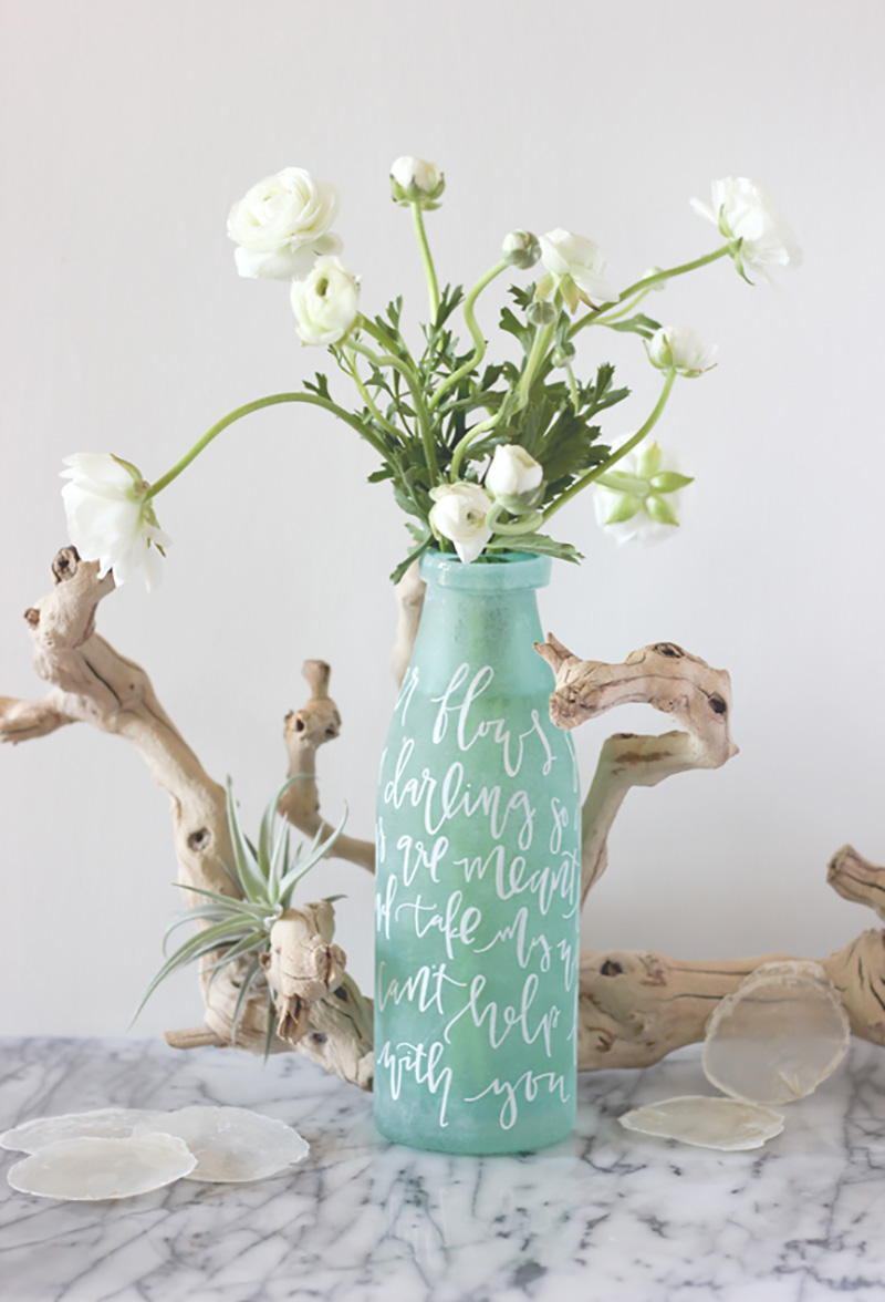 Hand-lettered Vase via Minted | Happy Hands Project