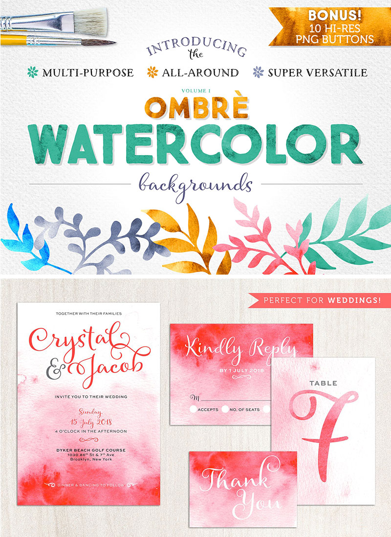 Faded Watercolour Backgrounds via Happy Hands Project