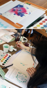 Watercolour Leaves Wreaths-Workshop via Happy Hands Project