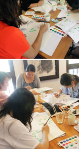 Watercolour Leaves Wreaths-Workshop via Happy Hands Project