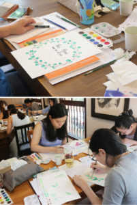 Watercolour Leaves Wreaths-Workshop via Happy Hands Project