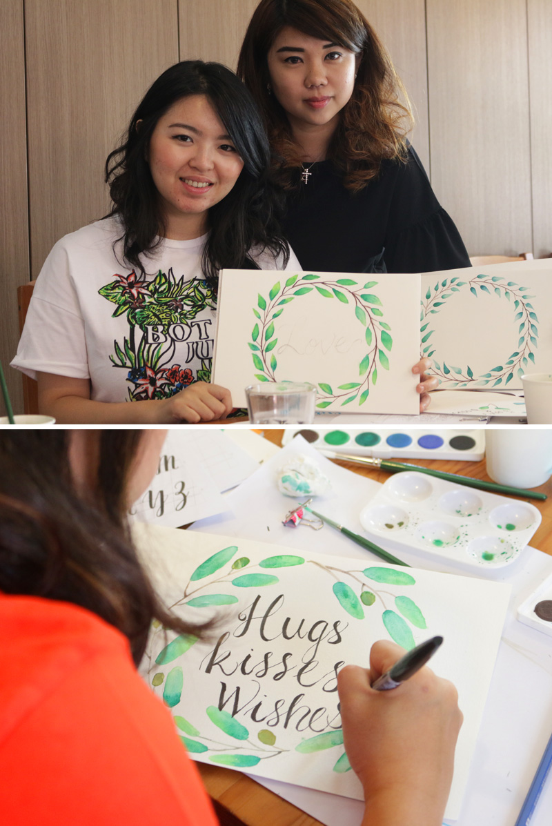 Watercolour Leaves Wreaths-Workshop via Happy Hands Project