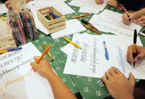 Brush Lettering Workshops with Pentel via Happy Hands Project