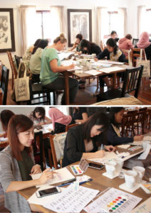 Watercolour Brush Lettering Workshop via Happy Hands Project