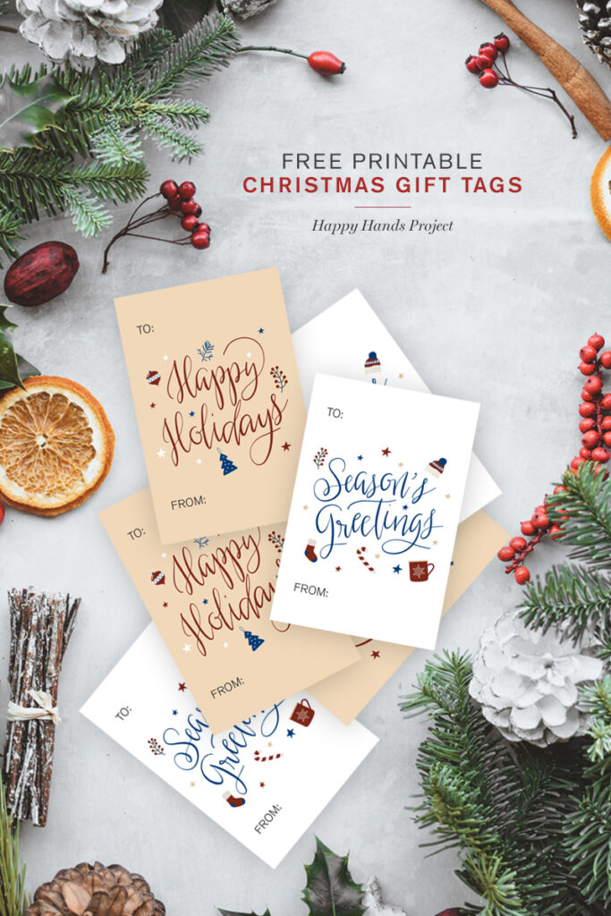 Free Printable Christmas Gift Tags via Happy Hands Project
