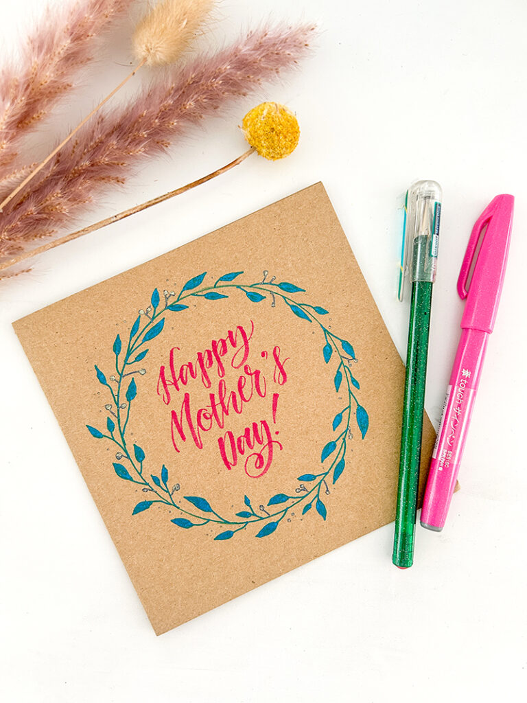 Diy Mothers Day Calligraphy Card Happy Hands Project