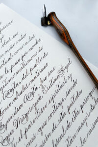 Spencerian Calligraphy in Spanish via Happy Hands Project
